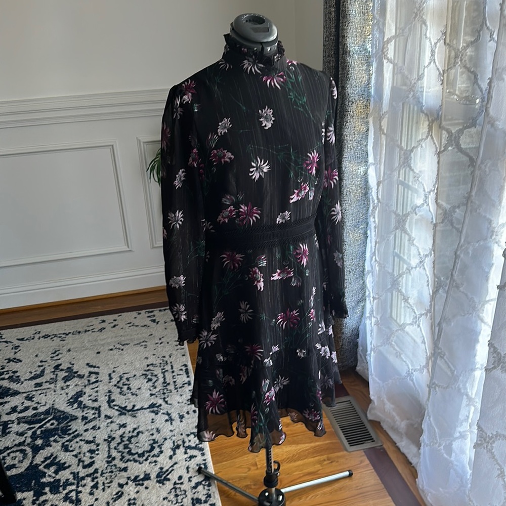 Anthropologie Donna Morgan High Neck Floral Dress